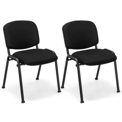 Topcobe Set of 2 Office Chair with Metal Frame and Padded Cushions for Conference Room, Home Office Chair, Office Furniture Chairs, Black