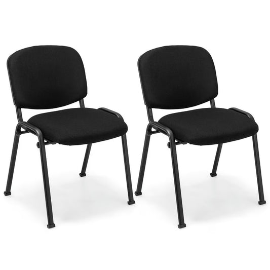 Topcobe Set of 2 Office Chair with Metal Frame and Padded Cushions for Conference Room, Home Office Chair, Office Furniture Chairs, Black