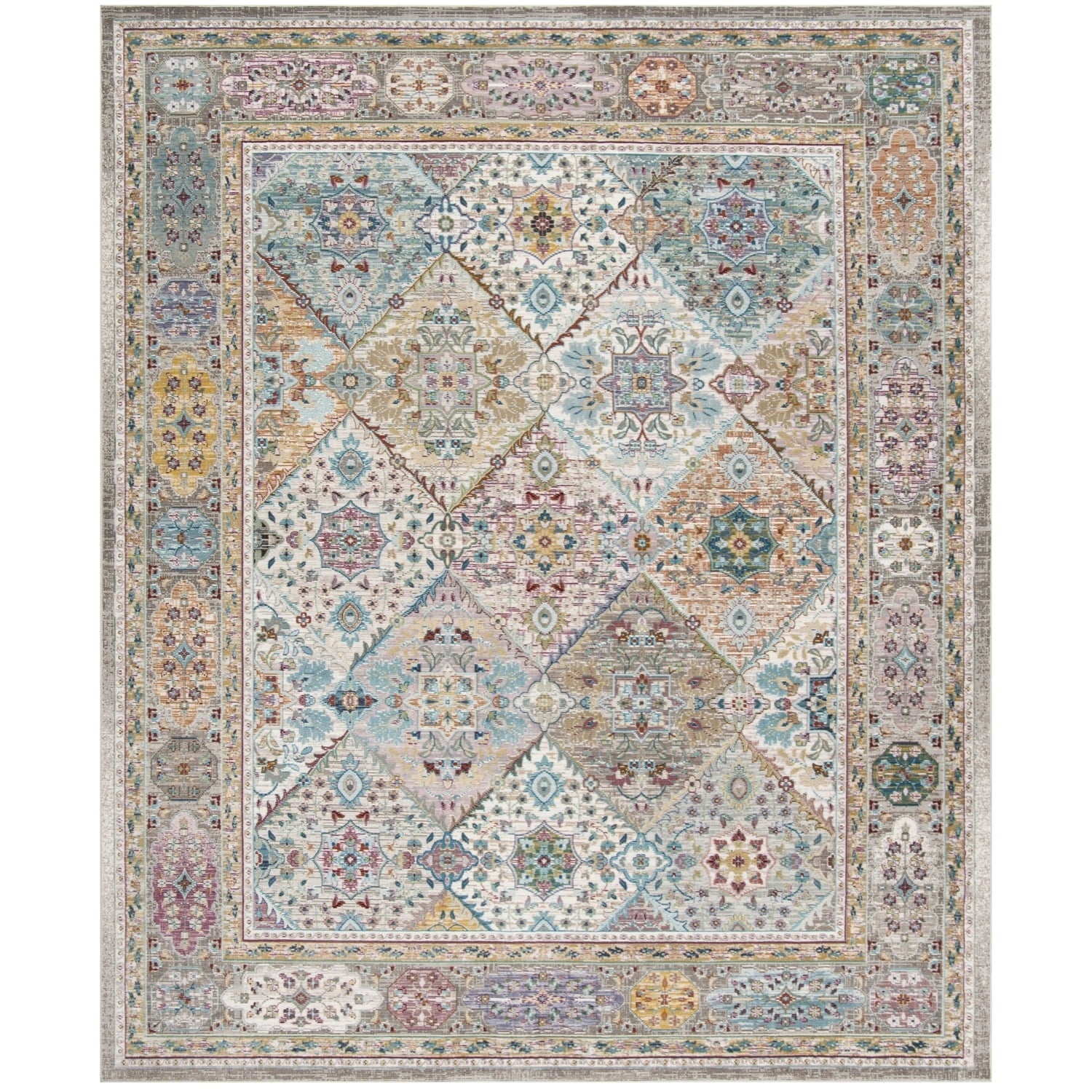 SAFAVIEH Aria Jarvis Traditional Area Rug, Cream/Multi, 5'1" x 7'6"