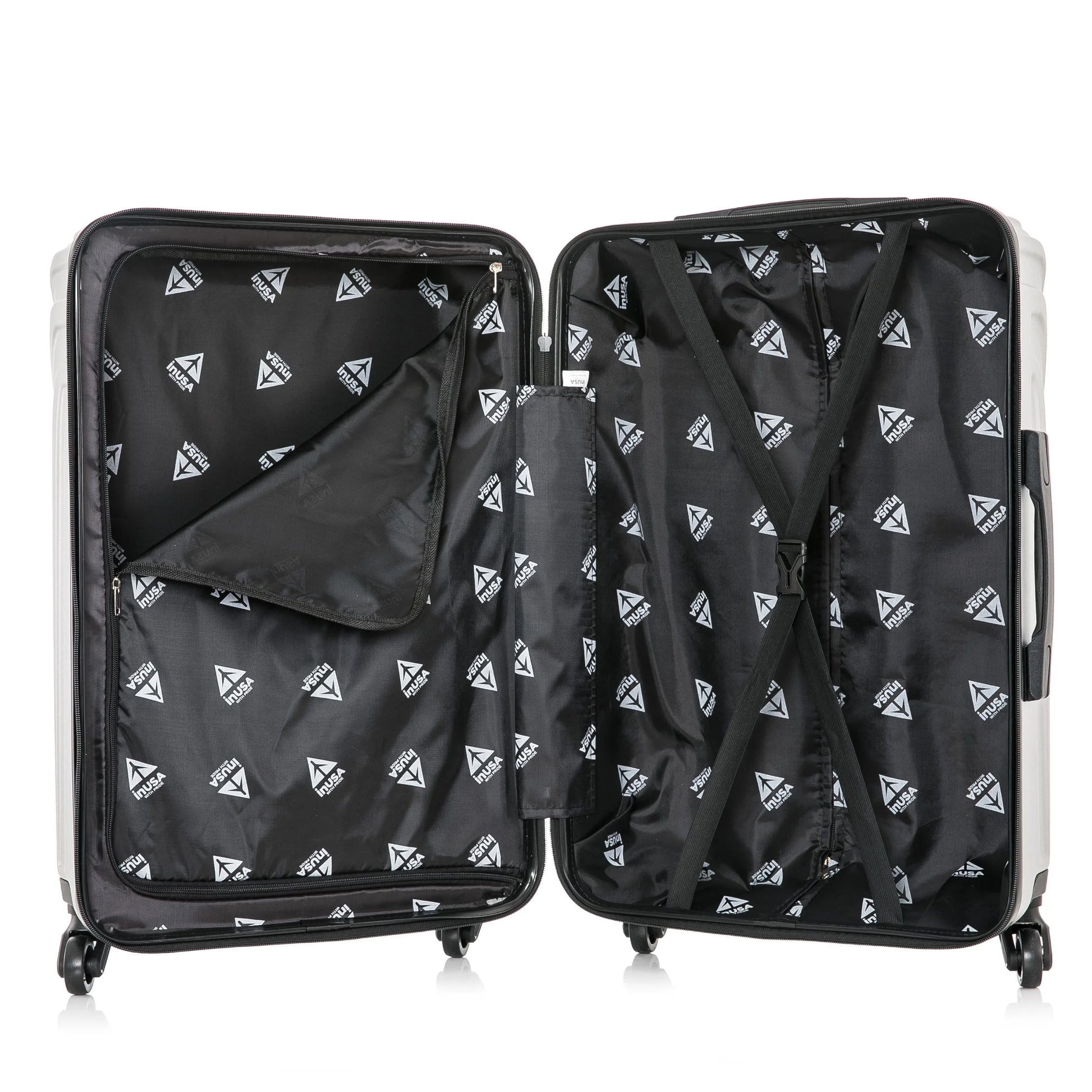 InUSA Vasty 28" Hardside Lightweight Luggage with Spinner Wheels, Handle, and Trolley, Gray