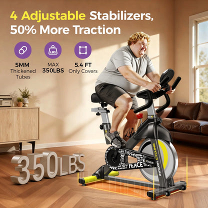 Pooboo Stationary Exercise Bike Indoor Cycling Bike Cycle Bicycle Adjustable Resistance for Home Office Cardio Workout Machine Max Weight 350 lbs