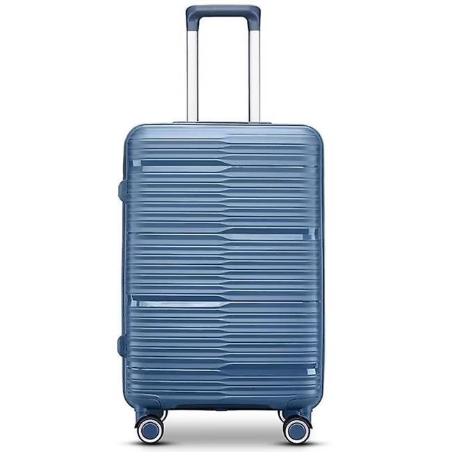 TRAVLR 100% PP Break Resistant Lightweight Expandable 20" Carryon Cabin Luggage Trolley Coral Blue.