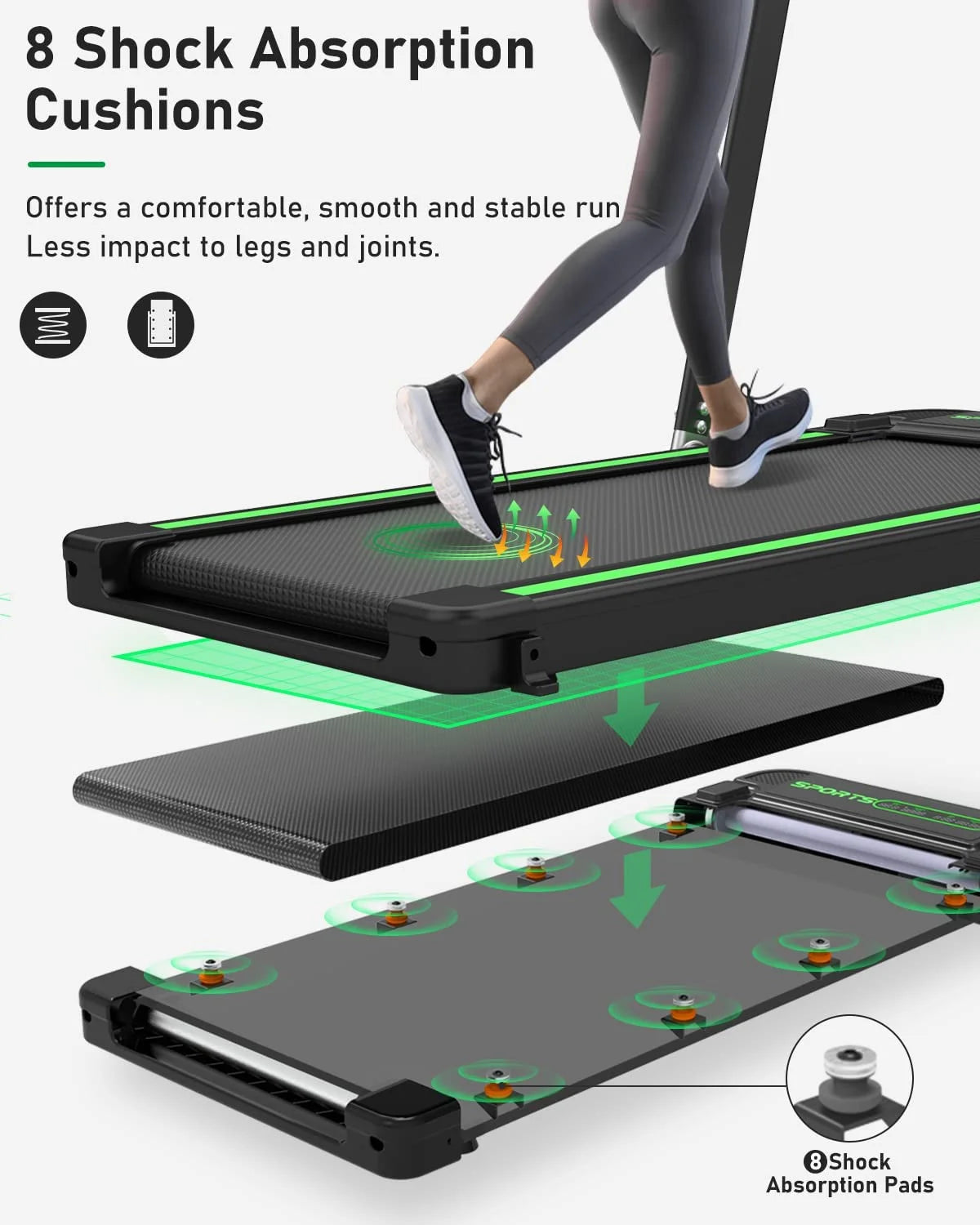 Delfy 2 in 1 Under Desk Treadmill, Folding Treadmill 2.5HP with Remote Control, 0.6-7.6 mph, LED Display, Phone/Tablet Holder, Electric Walking Running Machine for Home Office, No Assembly Needed