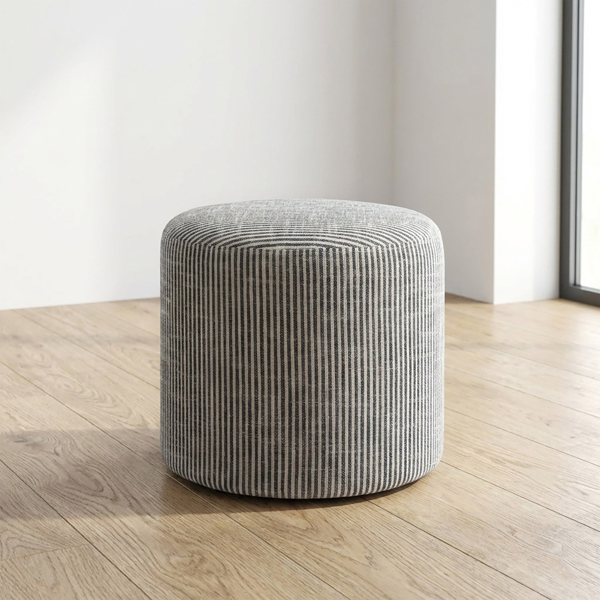 Wovenbyrd Hampton Patterned Round Pouf Ottoman