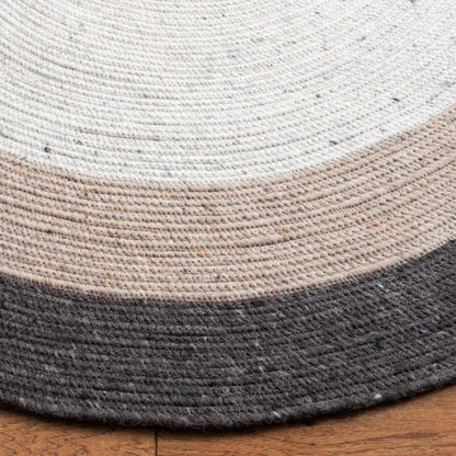 SAFAVIEH Braided Nazca Geometric Reversible Area Rug, Grey/Ivory, 6' x 9' Oval