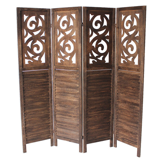 Milton Green Stars Clark 4-Panel Room Divider, Gray