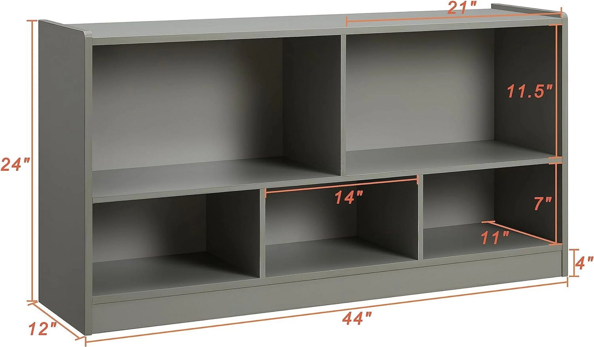 Toy Organizers and Storage, 5-Section Kids Bookshelf for Organizing Books Toys, School Classroom Wooden Storage Cabinet for Children's Room, Playroom, Nursery