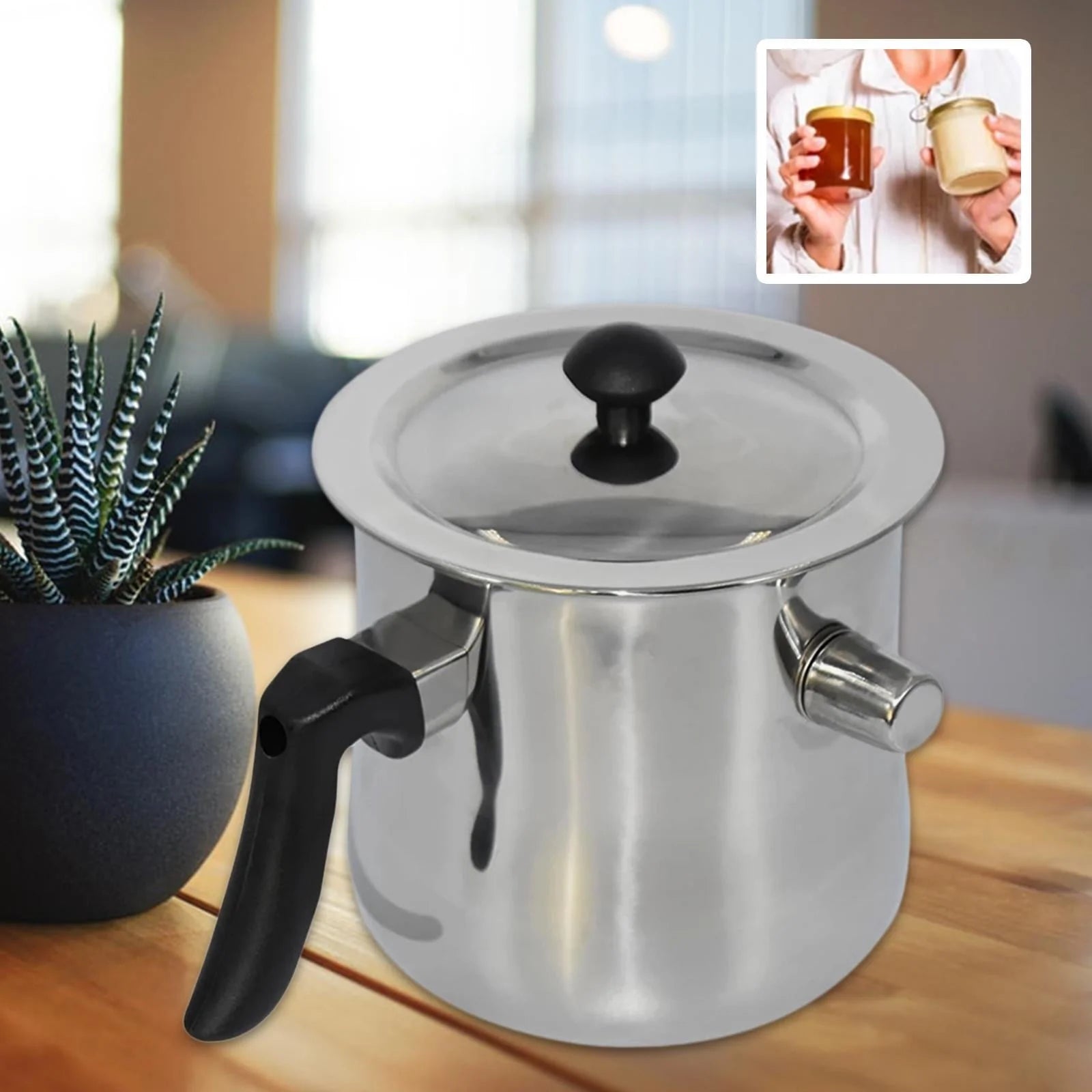 Candle Making Pouring Pot Stainless Steel Double Boilers Dripless Pouring Heat-Resistant Handle Melter Pot,Candle Making Supplies 20x17CM 2.5L