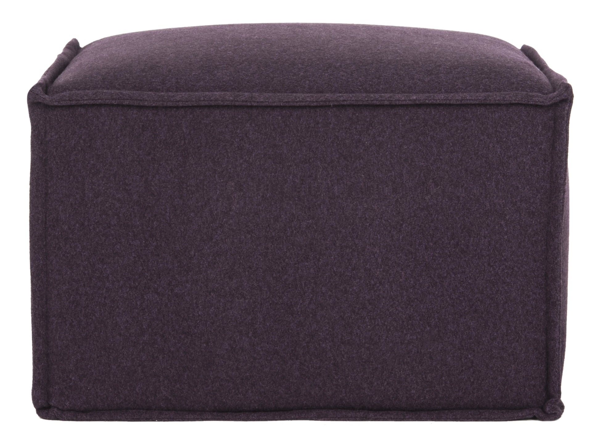 SAFAVIEH Elaine Solid Plush Upholstered Pouf, Plum