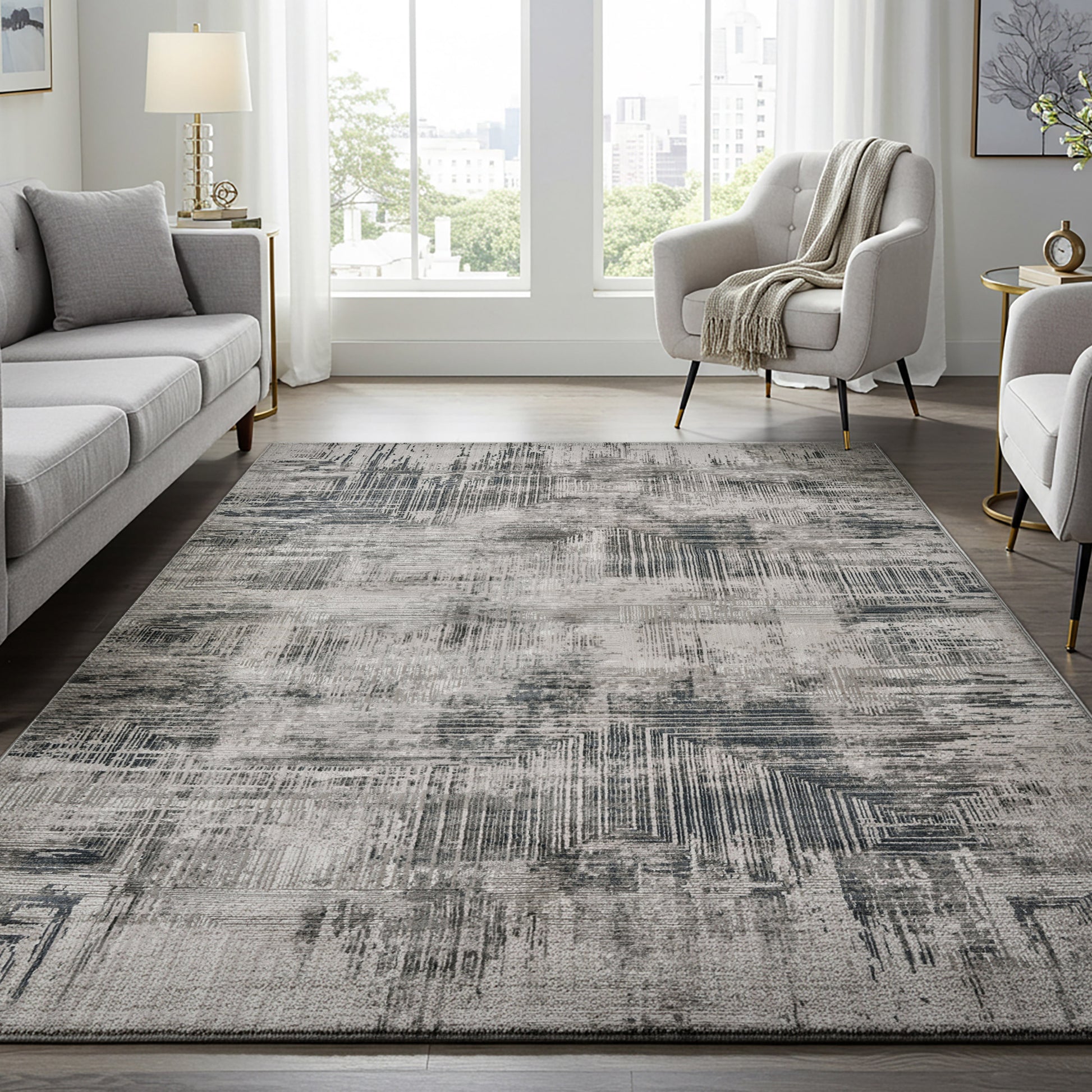 Divina Area Rug, Corlis Gray, 6’6” x 9’