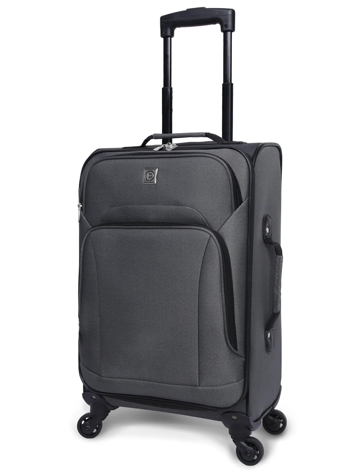 Protege 5 Pc Spinner Luggage Set With 28" & 24" Check Bags, 20" Carry-on, Gray