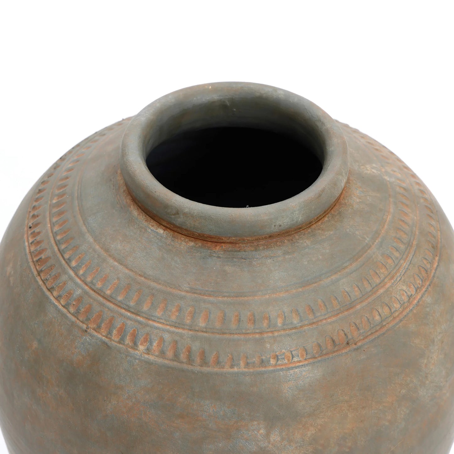 LuxenHome Rustic Ceramic Flower Vase, 14'' Brown Terracotta Urn Vases for Room Decor, Vintage Pottery Living Room Decor, Modern Farmhouse Floor Vase Home Dcor Accents