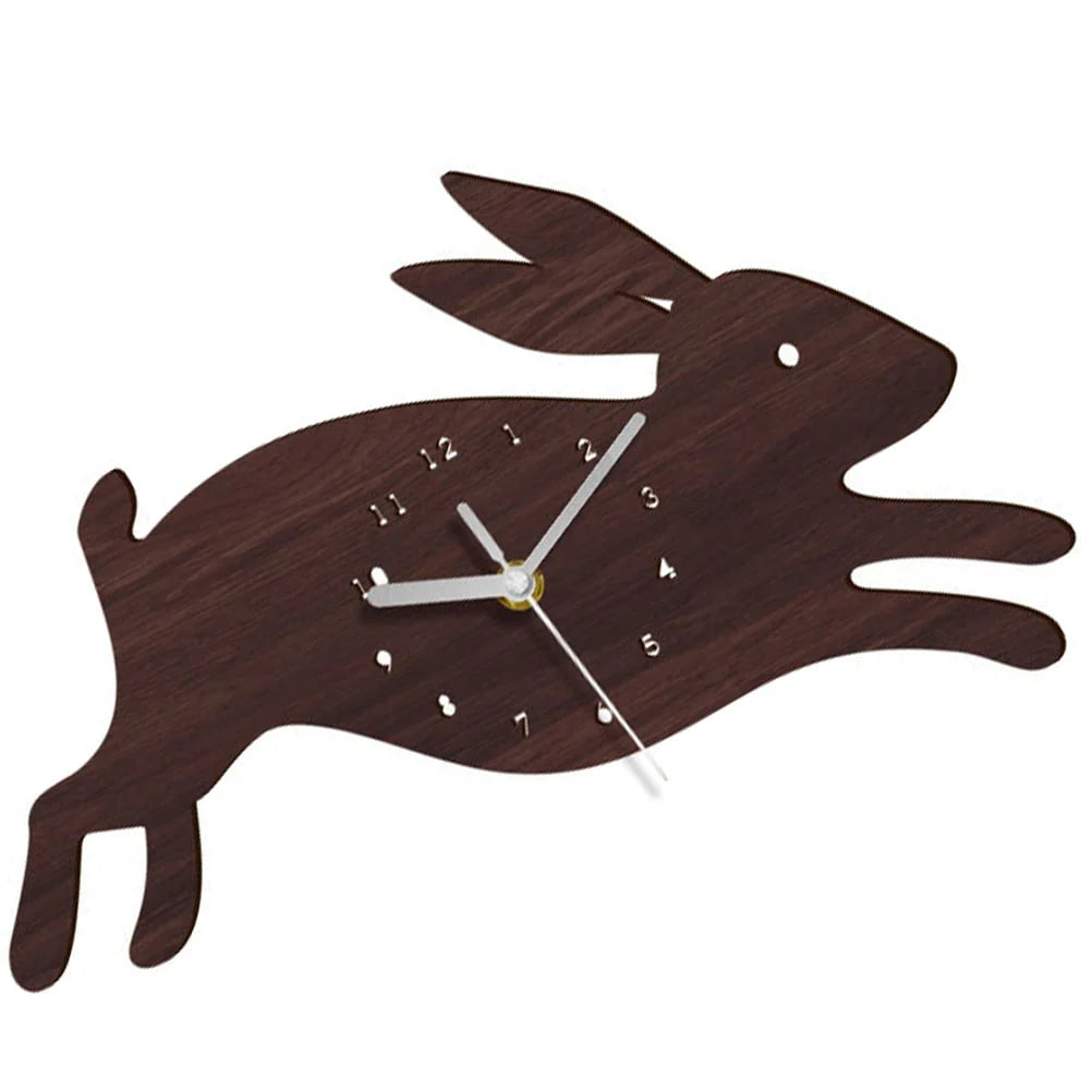 HOMEMAXS Rabbit Shaped Wall Clock Mute Clock Living Room Decorative Wall Clock Wall Decor