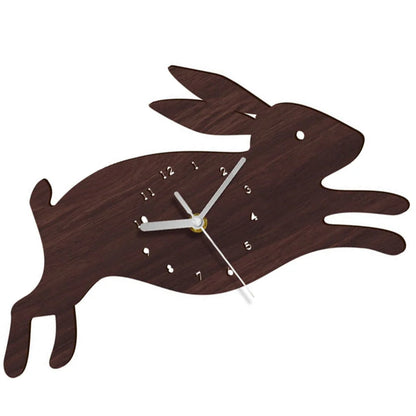 HOMEMAXS Rabbit Shaped Wall Clock Mute Clock Living Room Decorative Wall Clock Wall Decor