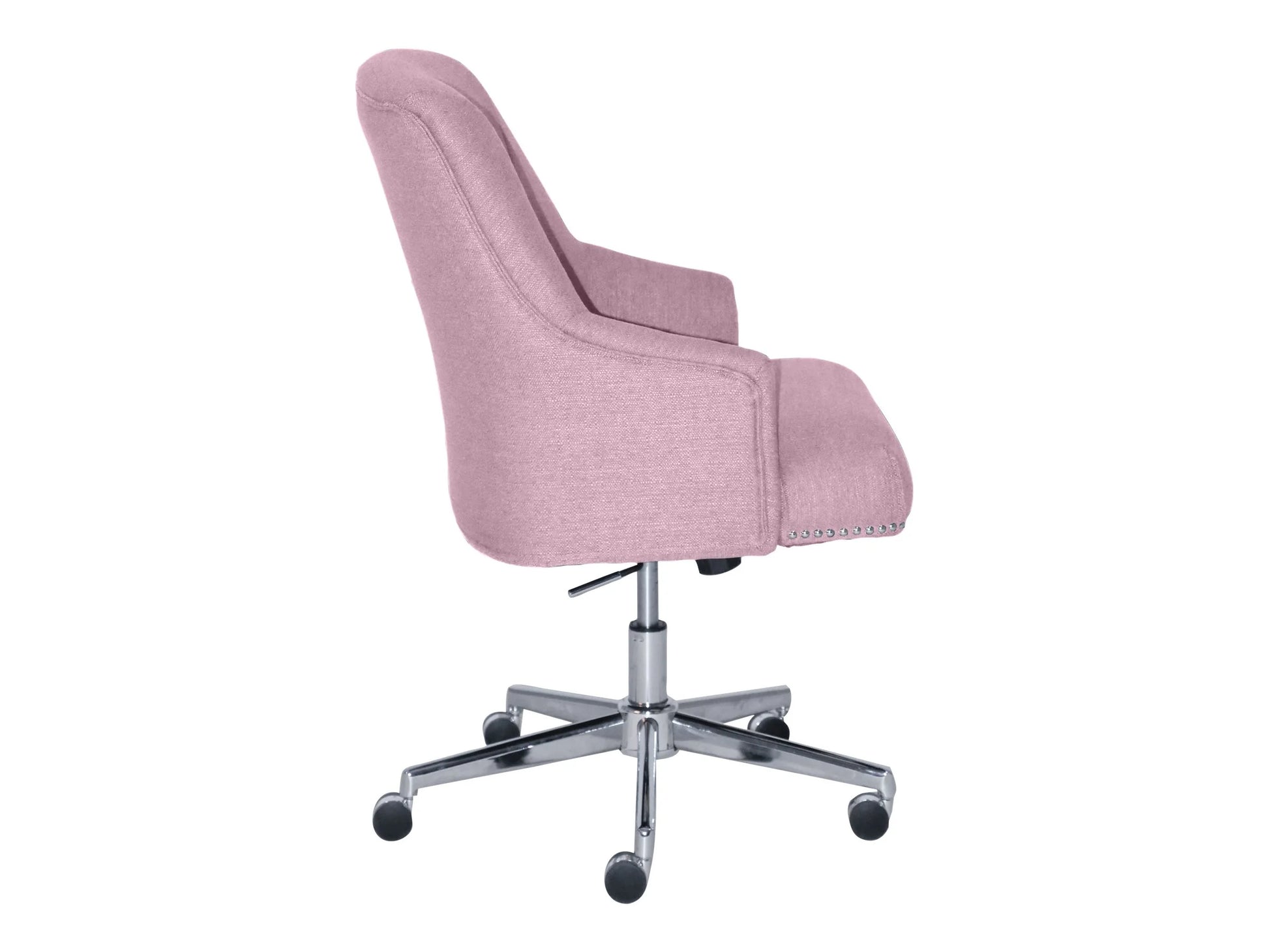 Serta Leighton Home Office Desk Chair Chrome Nailheads Twill Fabric Lilac Purple