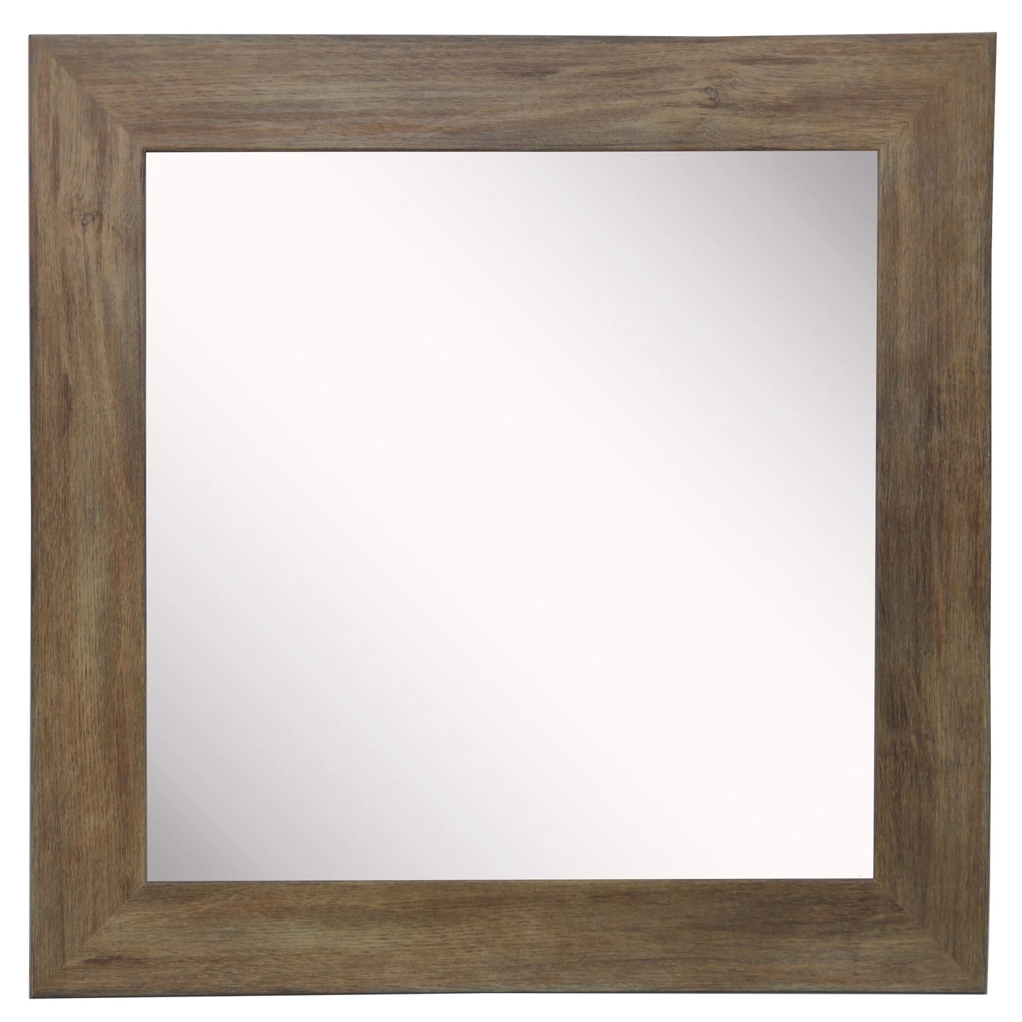 Rayne Rustic Light Walnut Square Wall Mirror