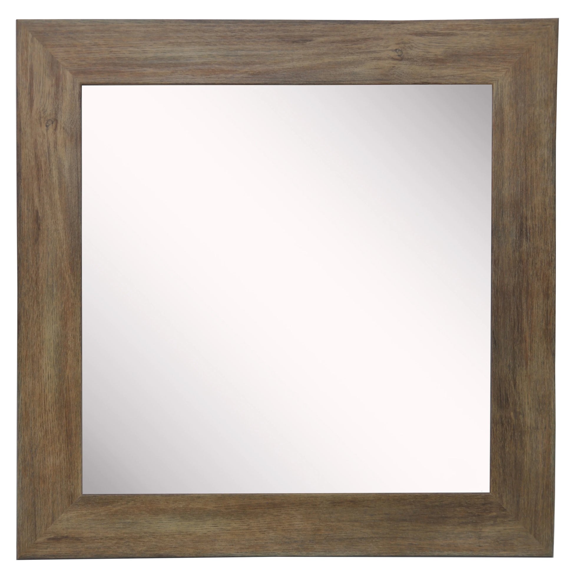 Rayne Rustic Light Walnut Square Wall Mirror
