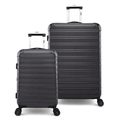 iFLY Hardside Fibertech 3.0 2 Piece Set, 20" Carry-on and 28" Checked Luggage, Gadget Gray