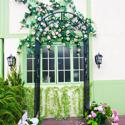 SCENDOR Garden Arches Arbors Curved Metal Durable Iron Plants Trellis Stand Use for Outdoor Garden Arbor Climbing Plants Wedding Arches Ceremony