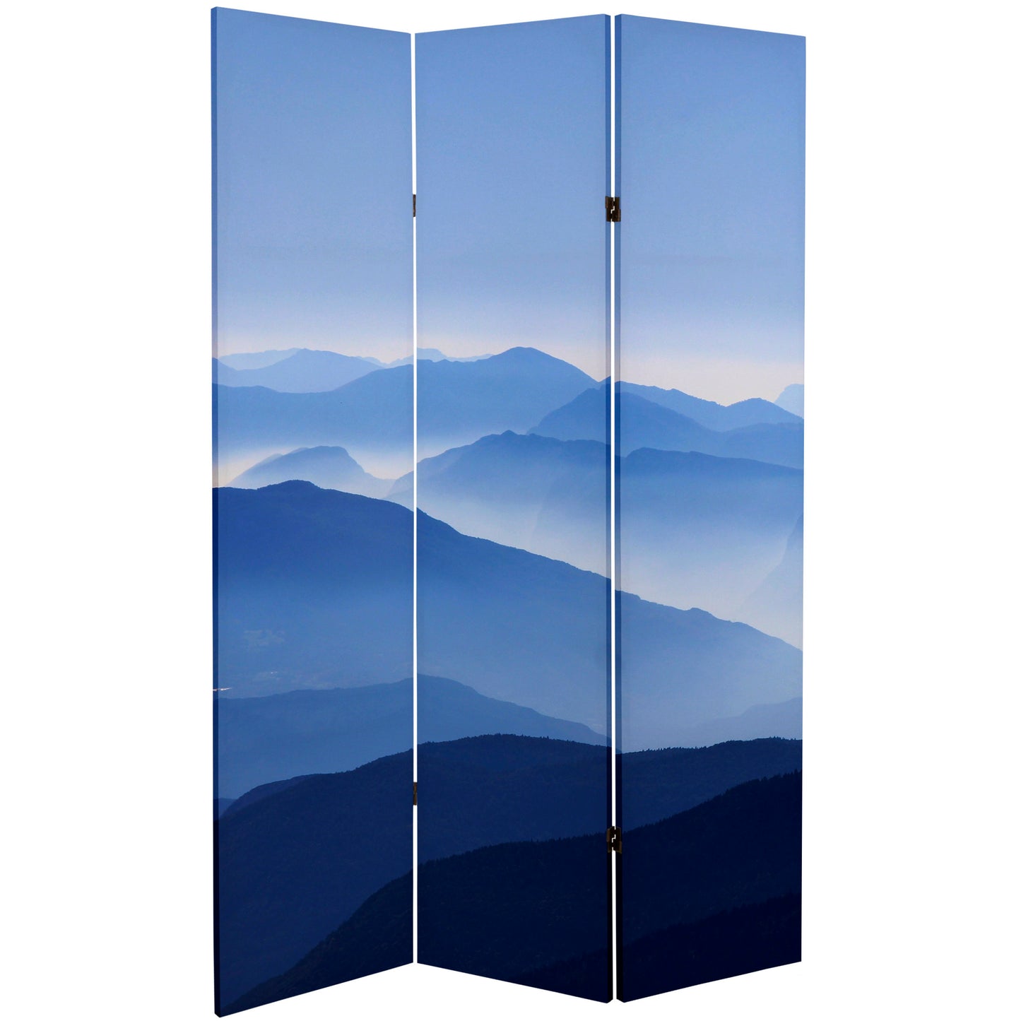 Oriental Furniture 6 ft. Tall Misty Mountain Canvas Room Divider - 3 Panel