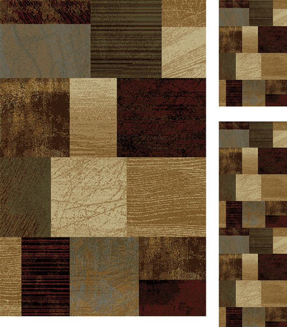 Tayse Elegance Area Rug 5210 Multi Boxes Squares 5' x 7' Rectangle