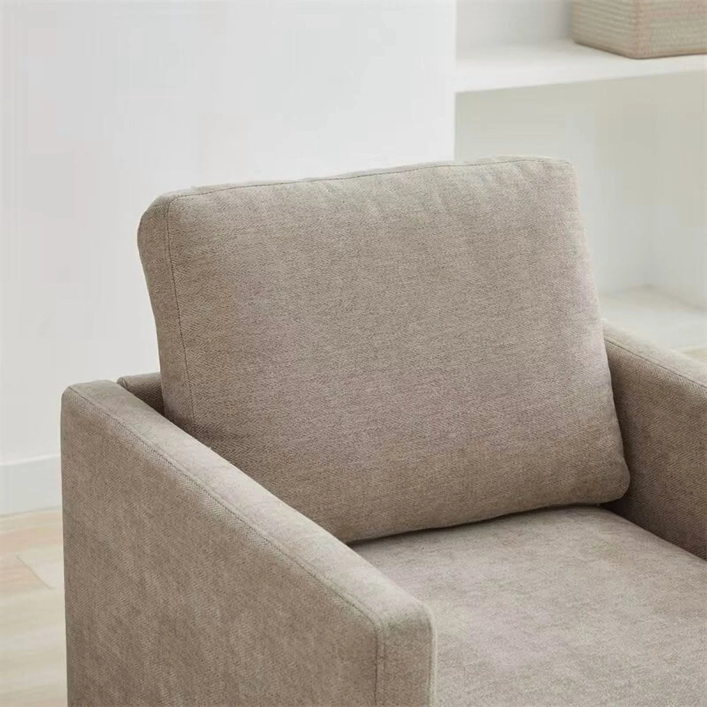 Swivel Accent Chair, Modern Chenille Upholstered Lounge Chair Armchair with 360 Degree Swiveling Base, Leisure Club Chair Comfy Accent Single Sofa Chair for Nursery Bedroom Living Room, Taupe