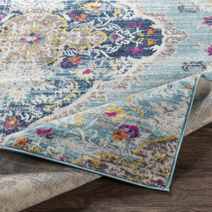 Mark& Day Area Rugs, 5ft Round Brongerga Traditional Blue Area Rug (5'3" Round)
