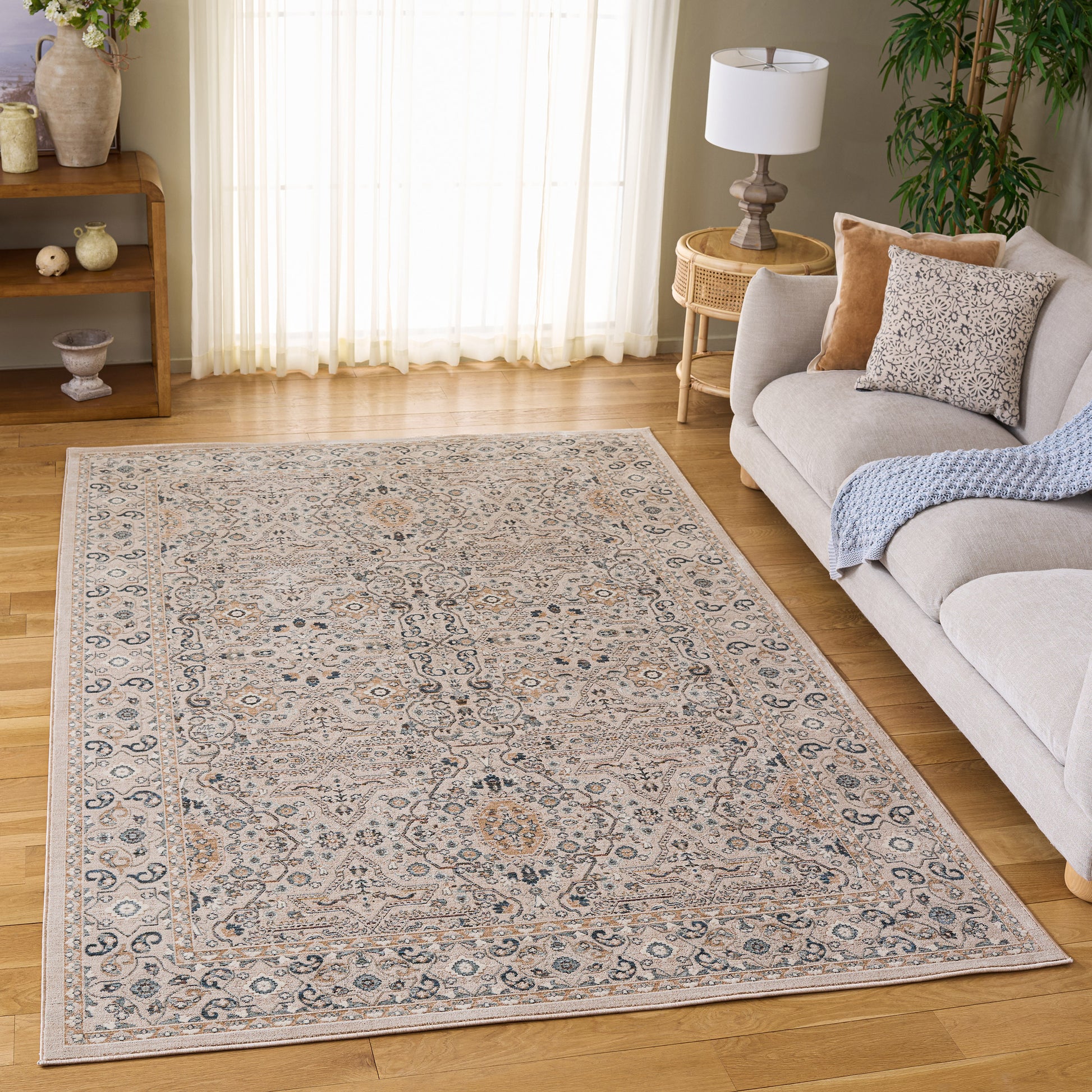 Safavieh Sutton Area Rug, Beige Navy, 6’ x 9’