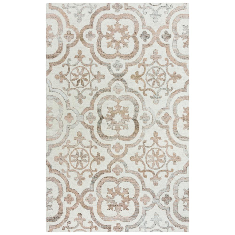 Alora Decor Neo 5'x7'6" Scroll Ivory/Beige Hand-Tufted Area Rug