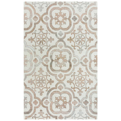 Alora Decor Neo 5'x7'6" Scroll Ivory/Beige Hand-Tufted Area Rug