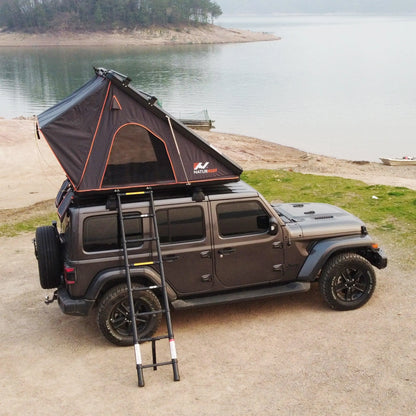 Naturnest Polaris2 Hardshell Rooftop Tent with 2 Luggage Racks, Car Roof Top Tent with AC Inlets, 3-Color LED Lights and Internal USB Plug for Vans, Jeeps, SUVs and Trucks, 2-3 Person Tent