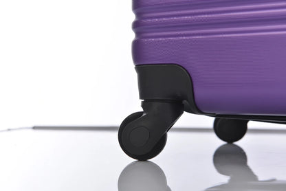 3 Piece ABS Luggage Set, Luggage with Spinner Wheel & TSA 20/24/28 inch, Purple