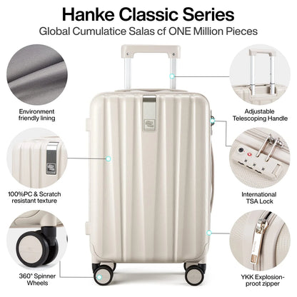 Hanke 28in Adult Hardside Checked Luggage, Ivory White
