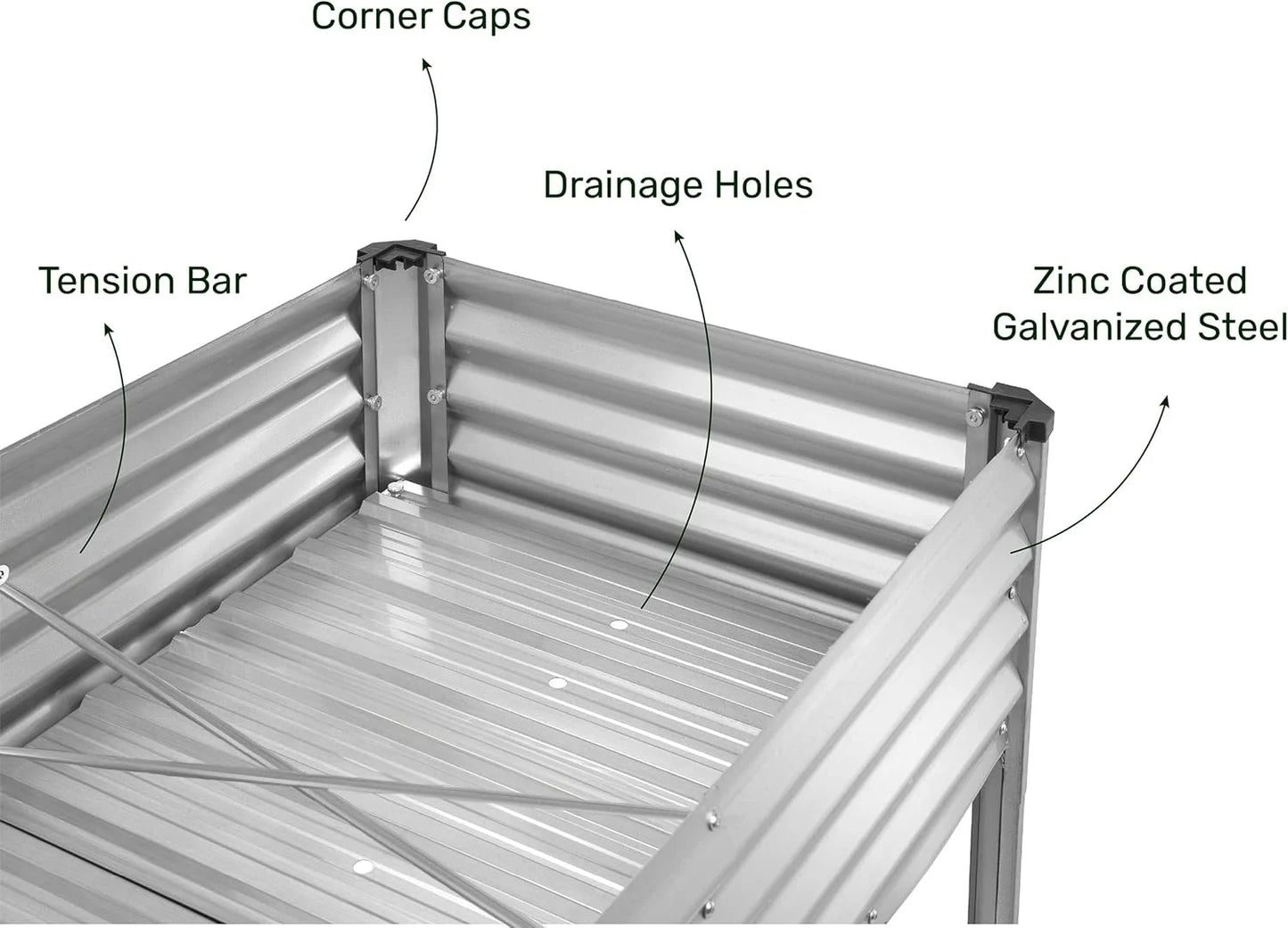 Galvanized Raised Garden Beds Outdoor with Legs//48°24°31in Elevated Planter Box for Vegetables, Flowers (Silver)//Large Metal Garden Bed for Backyard Patio Gardening