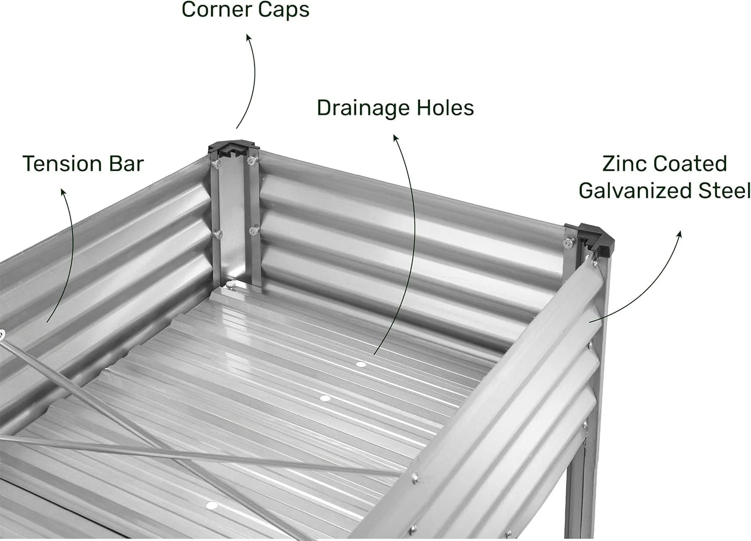 Galvanized Raised Garden Beds Outdoor with Legs//48°24°31in Elevated Planter Box for Vegetables, Flowers (Silver)//Large Metal Garden Bed for Backyard Patio Gardening