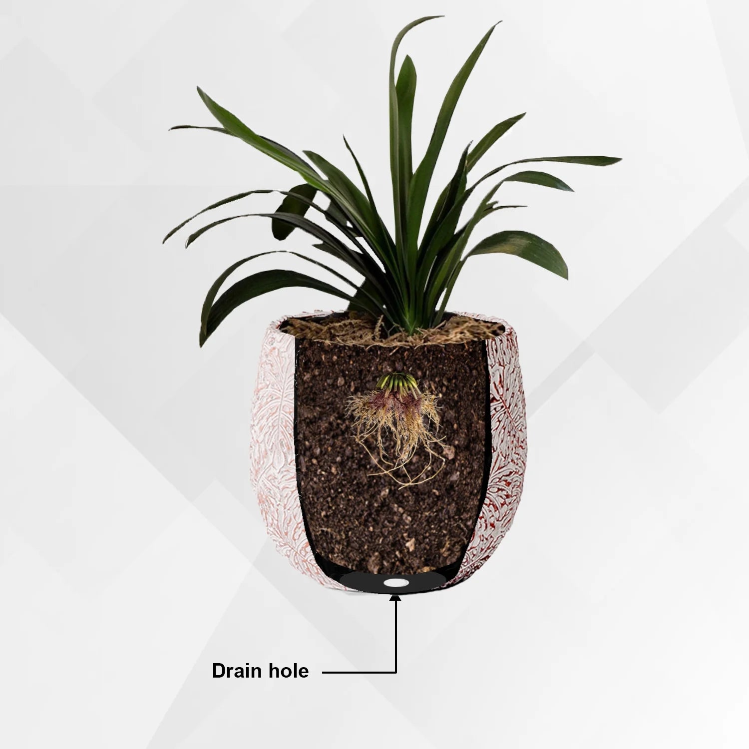 XBrand 19.3", 15.4" and 12.2"H Tall Beige and Golden Fiberstone/Cement Indoor Outdoor Planters (Set of 3), Modern Decorative Plant Pots with Drain Hole for All House Plants, Succulents & Flowers