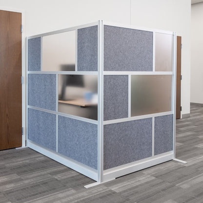 Luxor Freestanding Modular Room Divider Wall System with Built-in Cable Management Tray - 70" x 70" Add-On Wall
