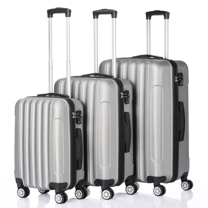 3-in-1 Multifunctional Large Capacity Traveling Storage Suitcase, Luggage Set ABS Suitcase 3 Piece Set with TSA Lock Spinner Wheels 20" 24" 28", 3-in-1 Orange Luggage