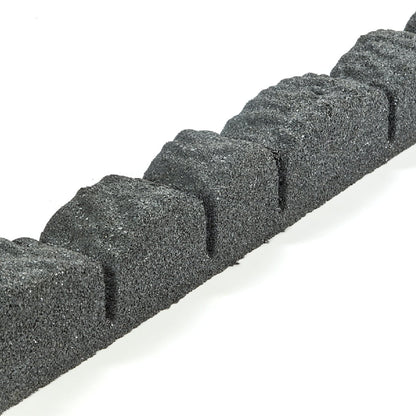 Rubberific Landscape Edging, 4' Gray Cobblestone Rubber Flower Garden Edging Border (4 Pack)