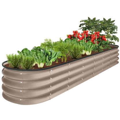 Best Choice Products 8x2x1ft Outdoor Metal Raised Oval Garden Bed, Planter Box for Vegetables, Flowers - Charcoal