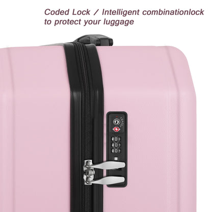 Luggage 3-Pieces Set ABS Durable Suitcase Beige 20"24"28"