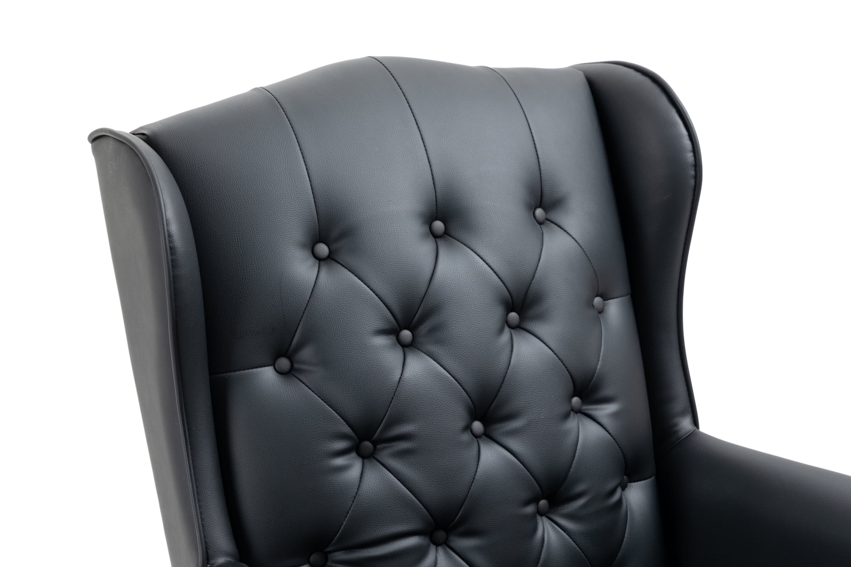 360° Rotating Office Chair,High Back Reclining Comfortable Desk Chair,Thick Padded Seat & Backrest,Ergonomic PU Leather Desk Chair with Smooth Glide Caster Wheels for Home Office,Black