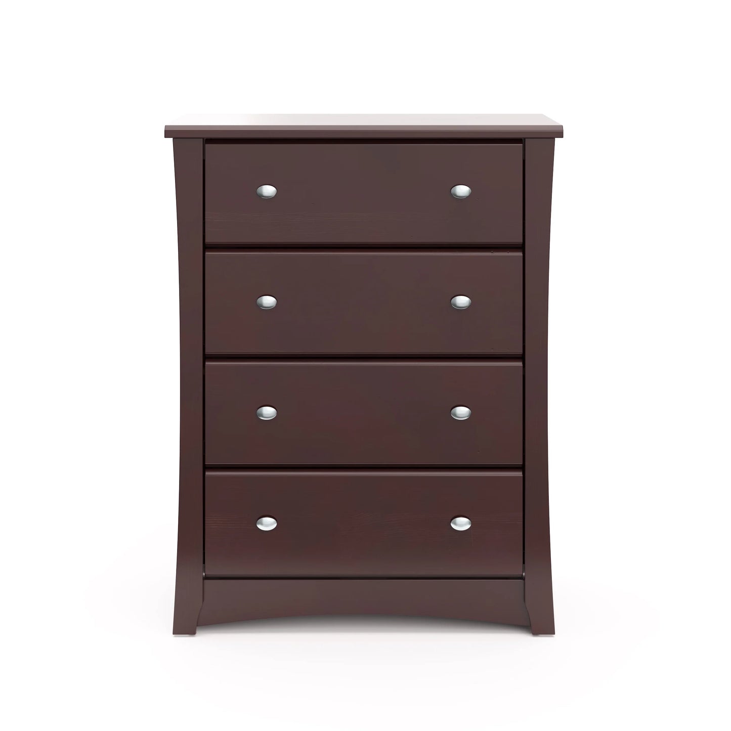 Storkcraft Crescent 4 Drawer Childrens Nursery Dresser, Espresso