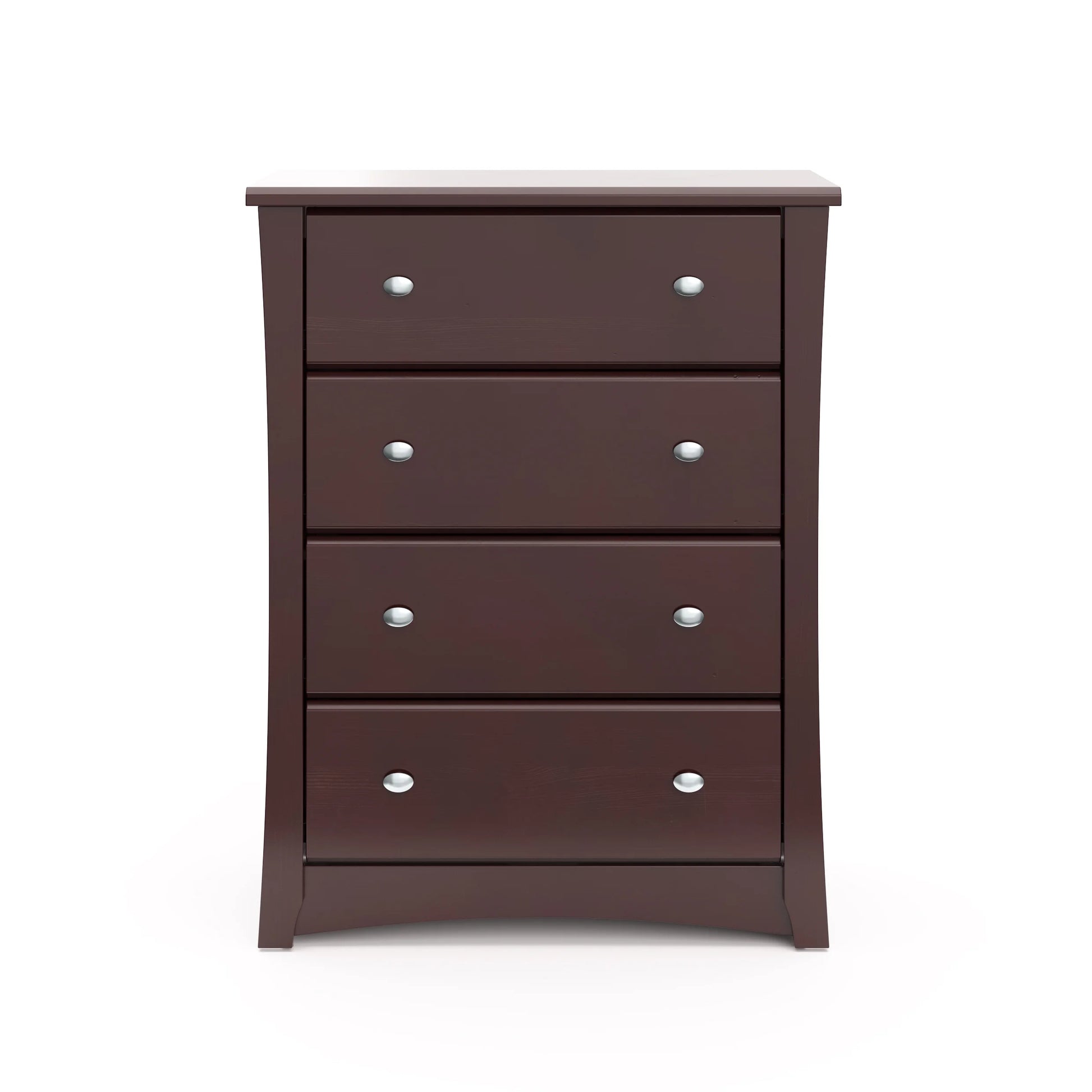 Storkcraft Crescent 4 Drawer Childrens Nursery Dresser, Espresso