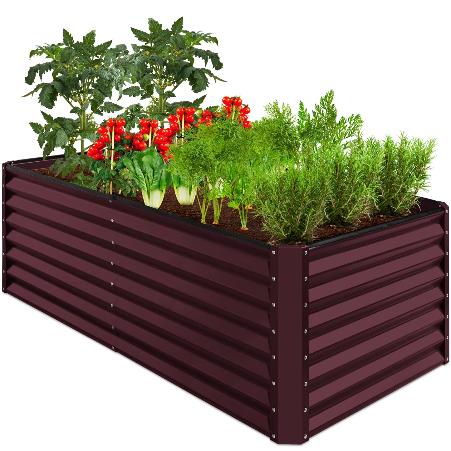 Best Choice Products 6x3x2ft Outdoor Metal Raised Garden Bed, Planter Box for Vegetables, Flowers, Herbs - Gray