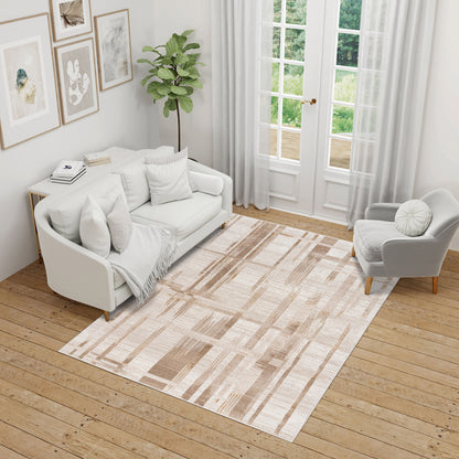 Eden Area Rug, Clea Beige, 5’3” x 7’