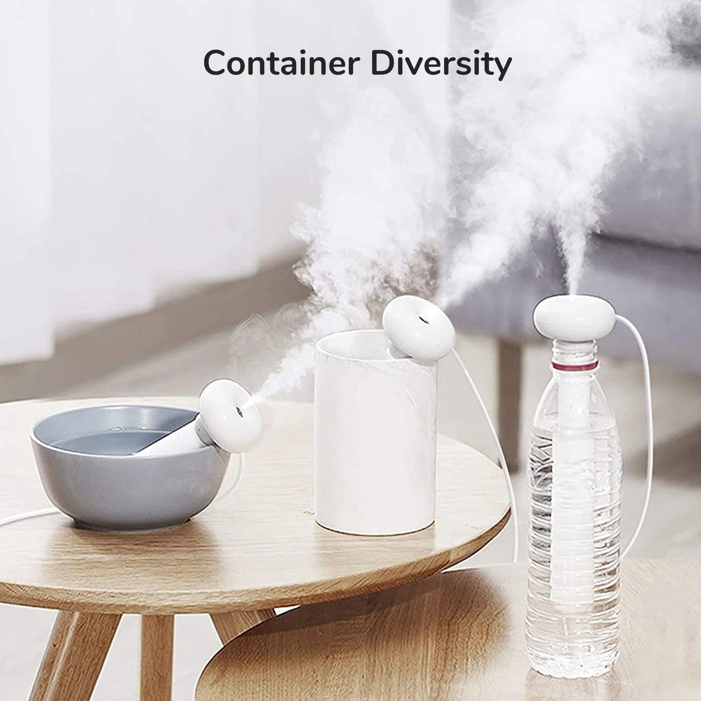 JISULIFE Mini Portable Humidifier, Small USB Personal Humidifiers with Ultra Quiet, Container Diversity, Auto Shut off, Tiny Travel Easy Use Humidifier for Plants, Car, Office, Hotel - White