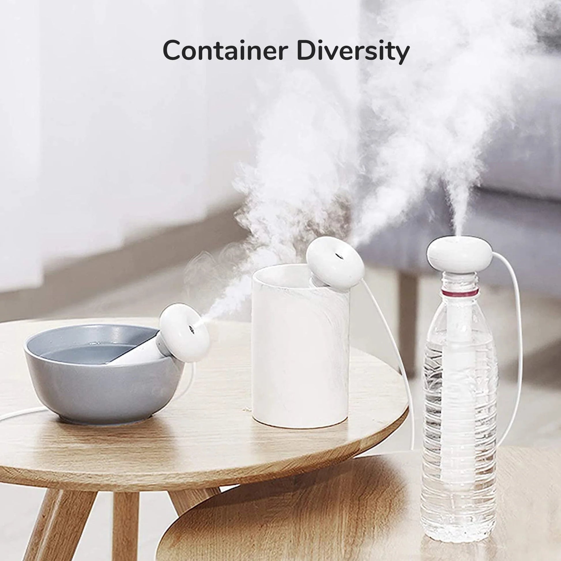 JISULIFE Mini Portable Humidifier, Small USB Personal Humidifiers with Ultra Quiet, Container Diversity, Auto Shut off, Tiny Travel Easy Use Humidifier for Plants, Car, Office, Hotel - White