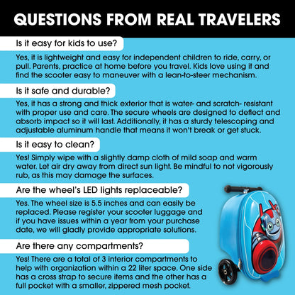 Kiddietotes 20" Child Hardside Kids Travel Luggage