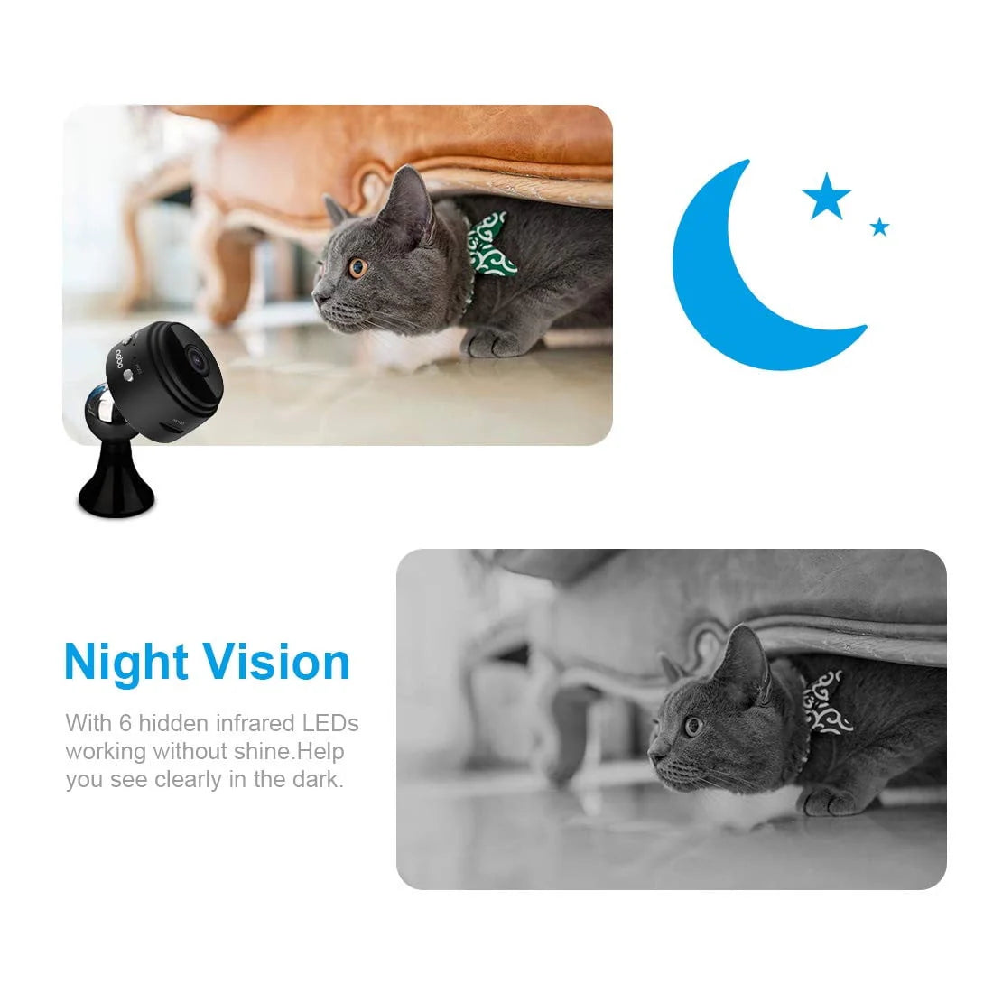 Mini WiFi Camera-1080P Home Video Audio Recorder Camcorder Night Vision Micro Cam-Smart WiFi Portable Home Office Warehouse Store Shop Indoor Room Cameras